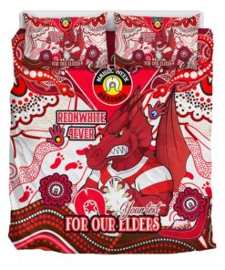 St George Illawarra Dragons Custom Text Naidoc Week For Our Elders Doona Cover Best Gift For Fans 3