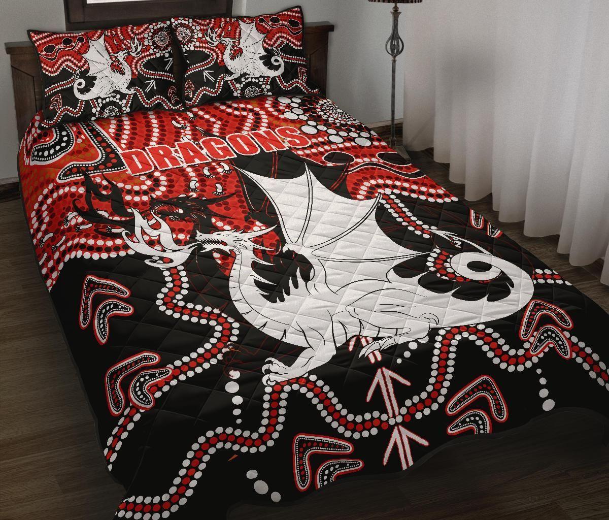 St. George Illawarra Dragons Indigenous Mascot Bedding Set Funny Gift For Fans