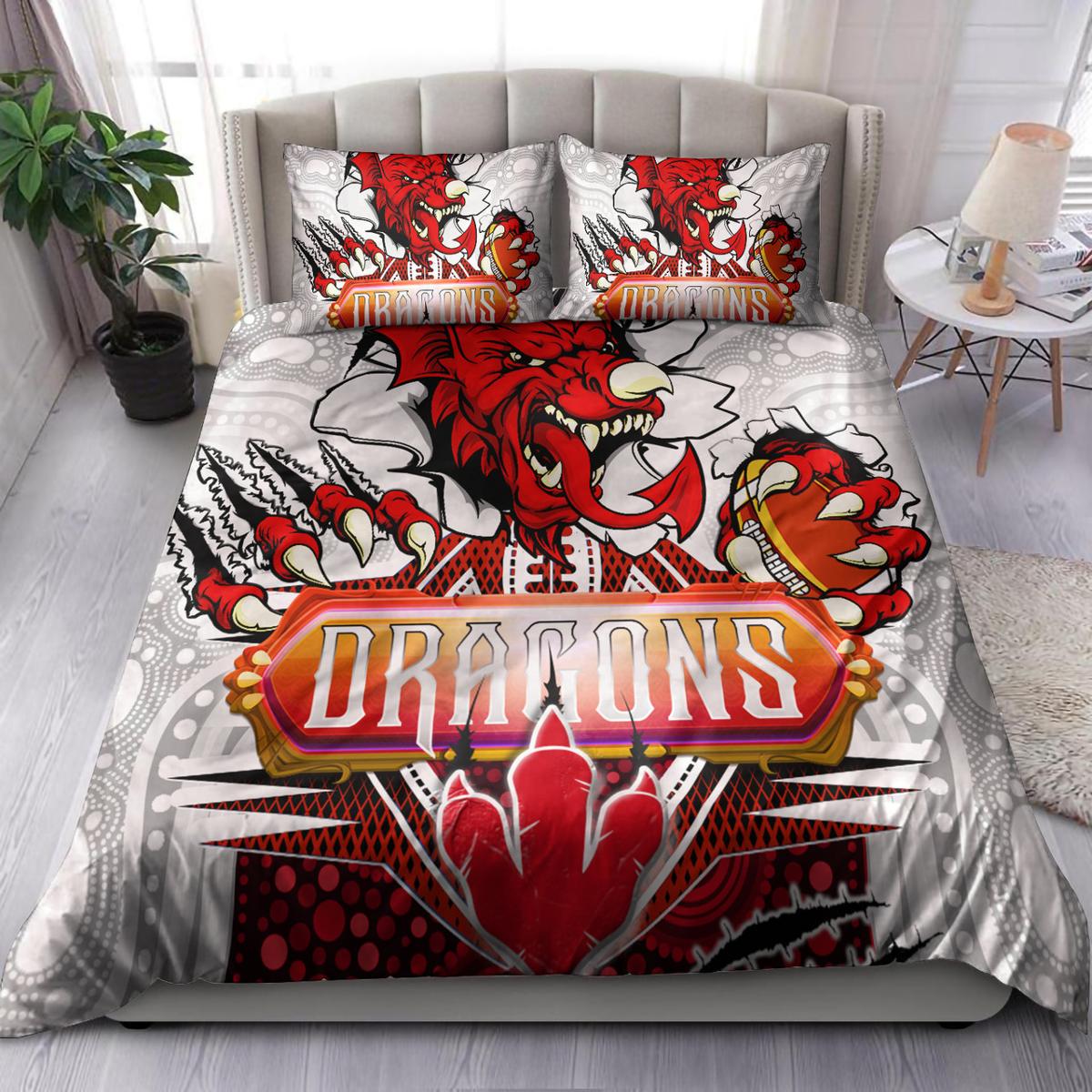 St. George Illawarra Dragons Indigenous Bedding Set Best Gift For Fans