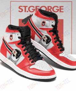 St. George Illawarra Dragons Red White Air Jordan 1 High Sneakers For Fans