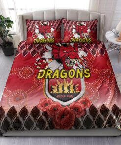 St. George Illawarra Dragons Poopy Flower Doona Cover