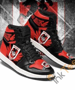 St. George Illawarra Dragons Red Black Air Jordan 1 High Sneakers Gift