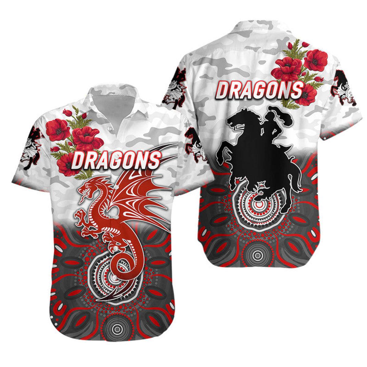 Nrl St. George Illawarra Dragons Naidoc Heal Country Indigenous Patterns Aloha Shirt Best Gift Ideas