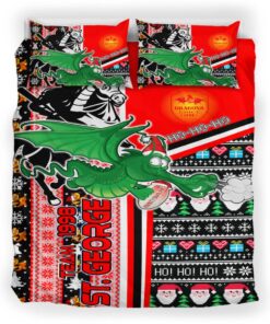 St George Illawarra Dragons Ugly Christmas Doona Cover 3