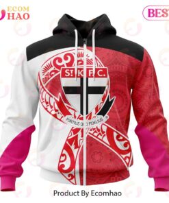 St Kilda Saints Custom Name Number Fight Cancer Zip Up Hoodie Best Gift For Fans 1