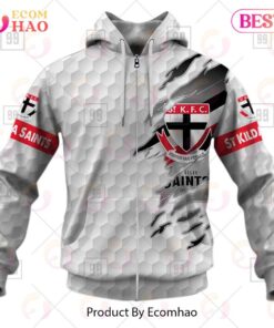 St Kilda Saints Custom Name Number Golf Zip Hoodie Gift For Fans