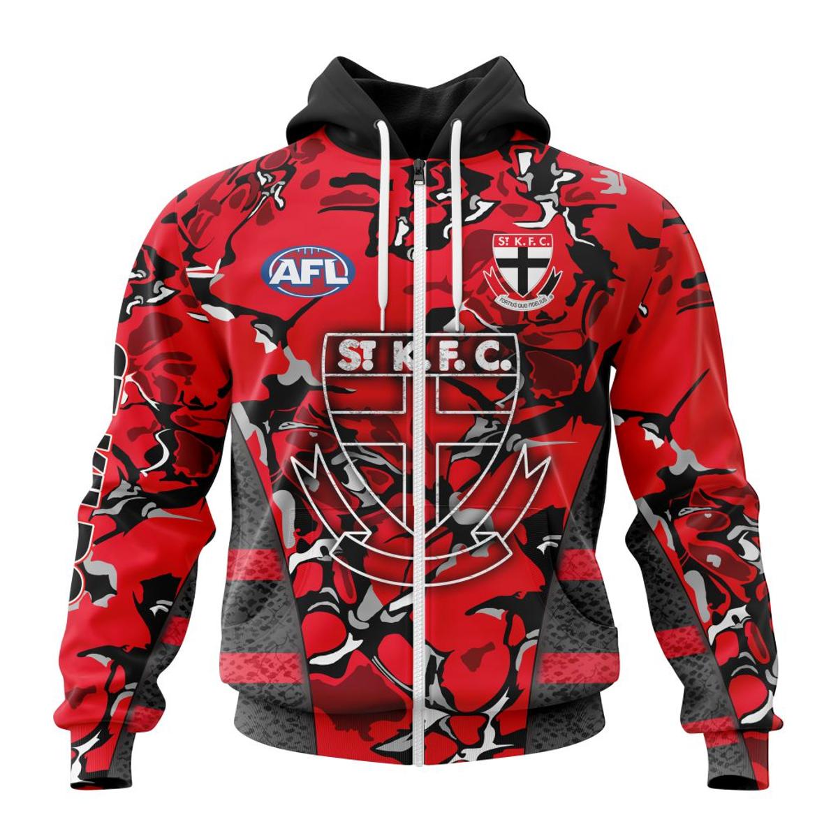 St Kilda Saints Custom Name Number Polynesian Zip Hoodie Funny Gift For Fans