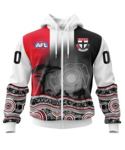 St Kilda Saints Custom Name Number Nature Zip Hoodie Gifts For Lovers