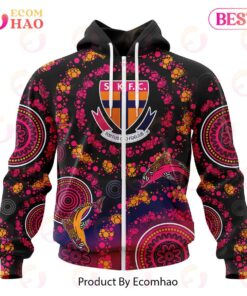 St Kilda Saints Custom Name Number Pink Breast Cancer Zip Hoodie For Fans