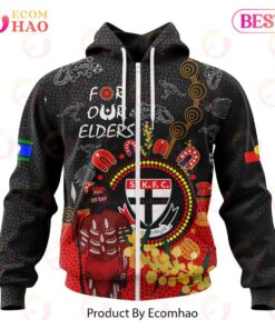 St Kilda Saints Custom Name Number Special Naidoc Design Zip Hoodie Gift