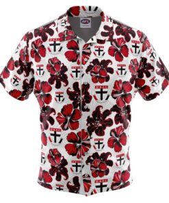 St Kilda Saints Hibicus Patterns Tropical Floral Hawaiian Shirt Gift For Afl Fans