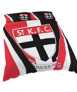 St Kilda Saints Red White Black Stripes Doona Cover