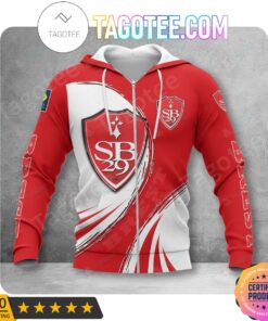 Stade Brestois 29 White Red Zip Hoodie Best Gift For Fans