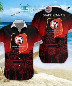 Stade Rennais Fc Summer Tree Patterns White Red Aloha Shirt For Men Women Fans