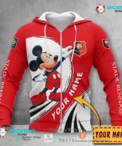 Stade Rennais Fc Custom Name Mickey Zip Hoodie Funny Gift For Fans