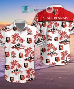 Stade Rennais Fc Summer Tree Patterns White Red Aloha Shirt For Men Women Fans