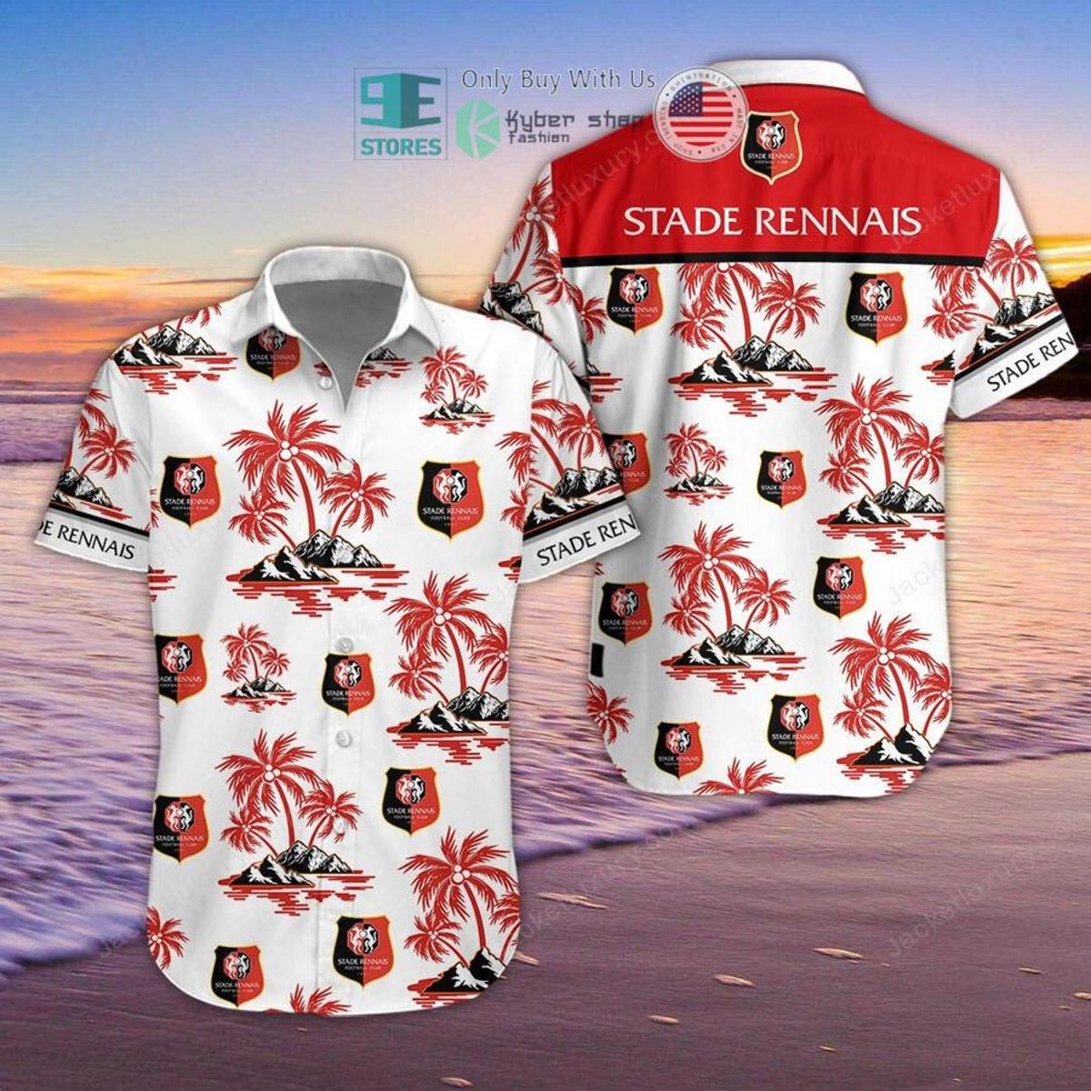 Stade Rennais Fc Big Logo Tropical Hawaiian Shirt Best Gift For Ligue 1 Fans