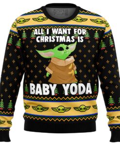 Star Wars Baby Yoda All I Want Mandalorion Funny Ugly Christmas Sweater Best Xmas Gift