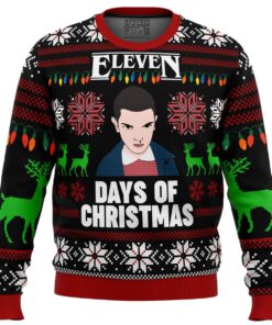 Stranger Things Eleven Days Of Xmas Plus Size Ugly Xmas Sweater Best Holiday Gift For Fans