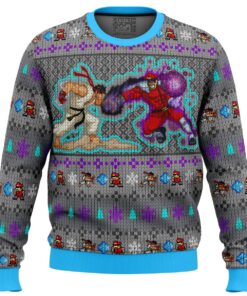 Street Fighter Ryu And Akuma Navy Ugly Christmas Sweater Best Gift For Video Game Fans