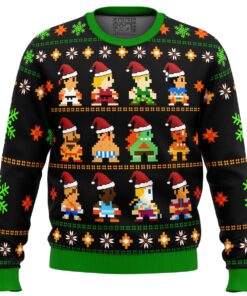 Street Fighter Ryu And Akuma Navy Ugly Christmas Sweater Best Gift For Video Game Fans