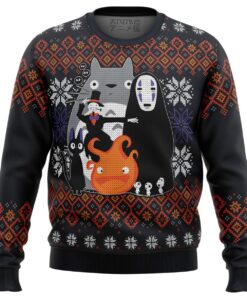 Studio Ghibli Famous Characters Unisex Ugly Christmas Sweater Best Gift For Fans 1