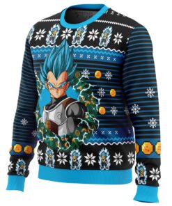 Super Saiyan Blue Vegeta Christmas Style Ugly Xmas Sweater Best Gift Ideas For Fans