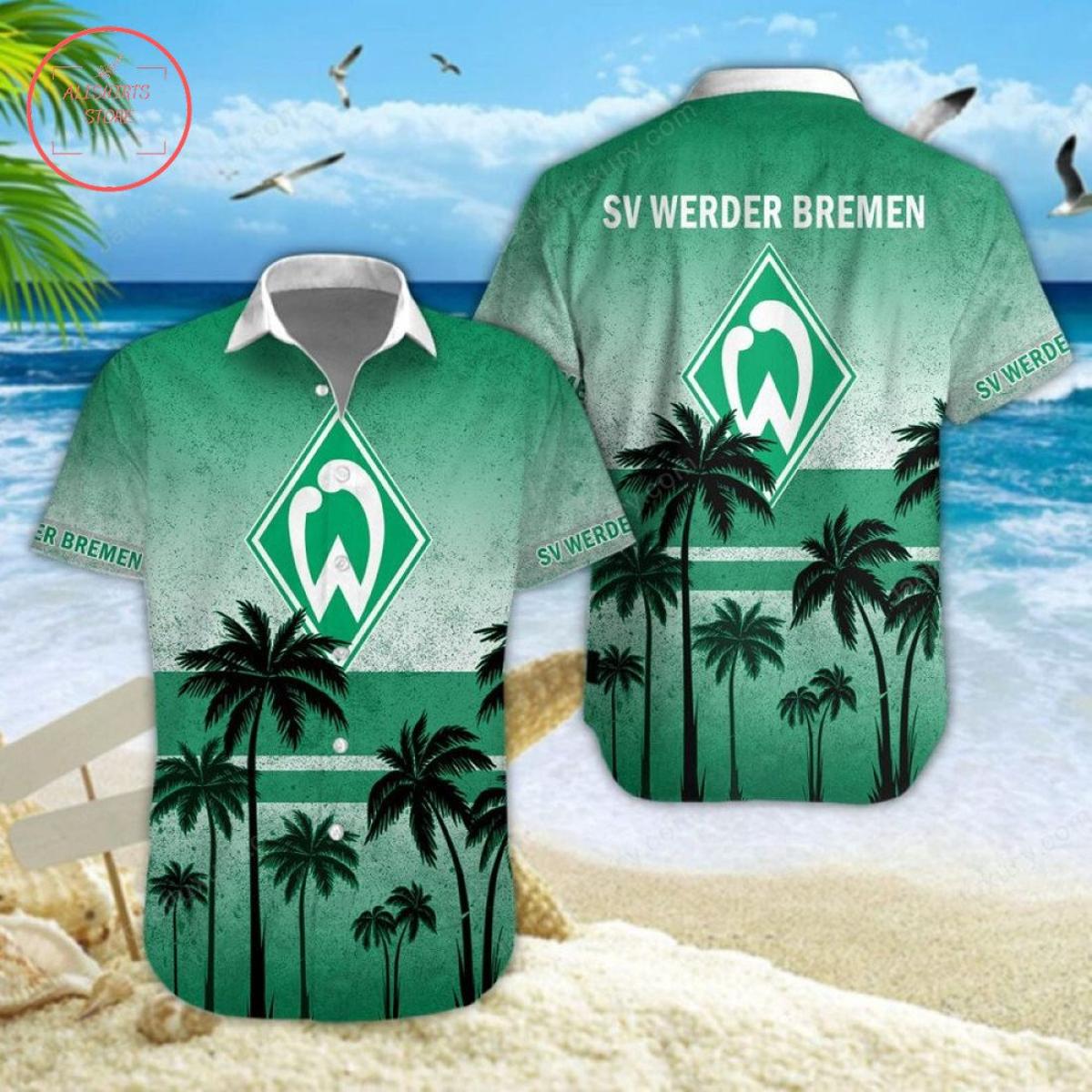 Sv Werder Bremen Coconut Patterns White Green Vintage Hawaiian Shirt Best Gift For Fans