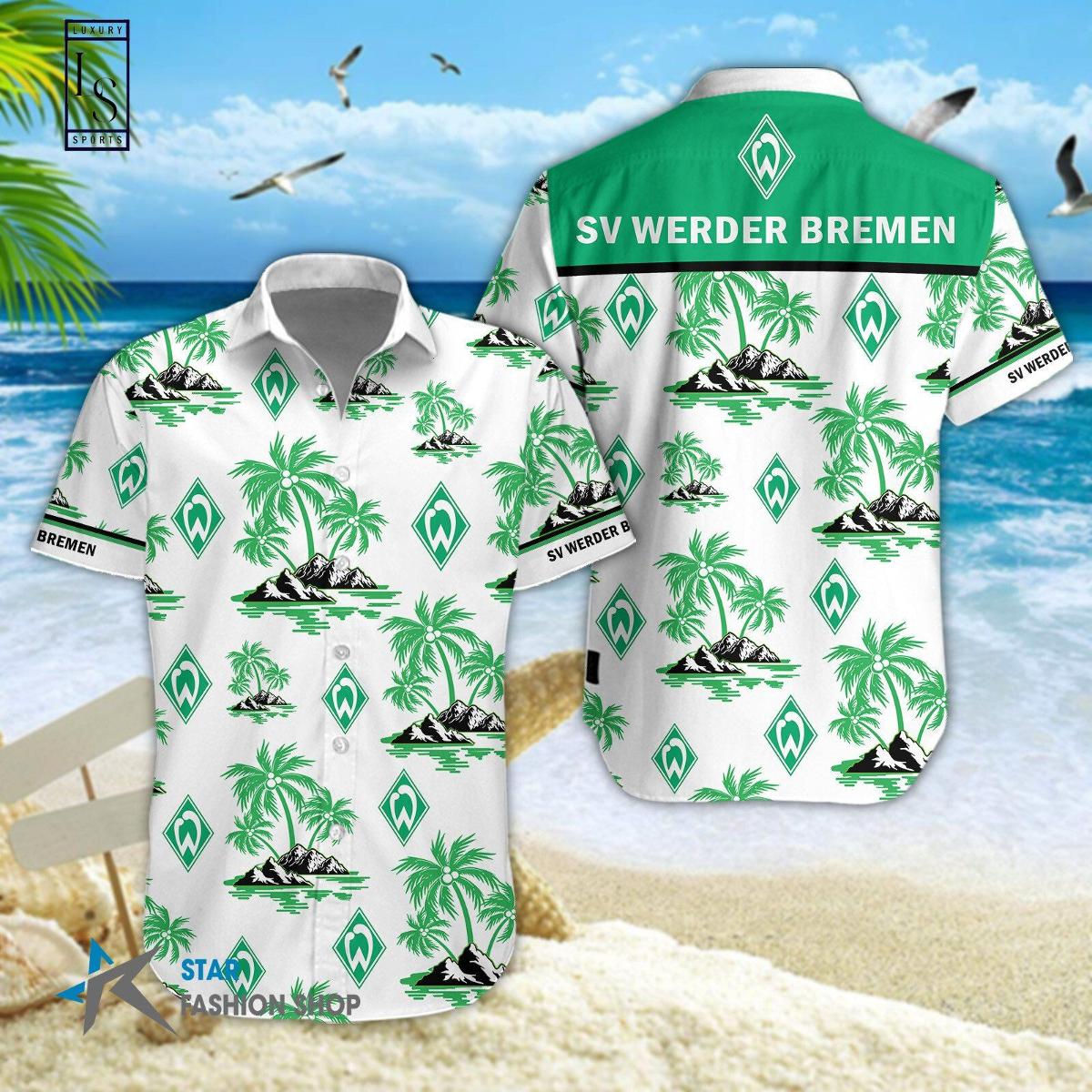 Sv Werder Bremen White Green Floral Tropical Aloha Shirt Best Hawaiian Outfit For Fans