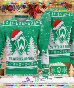 Sv Werder Bremen Santa Hat Green Version Ugly Christmas Sweater