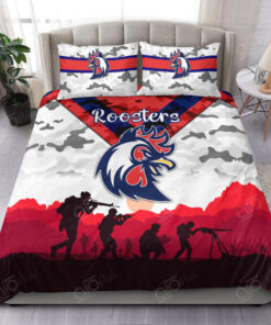 Sydney Roosters Anzac Simple Style White Doona Cover 1