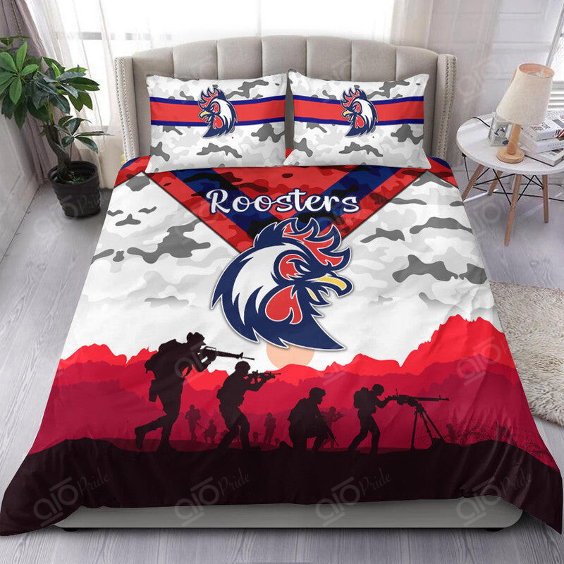 Sydney Roosters Custom Name Number Anzac Simple Style Doona Cover