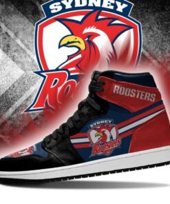 Sydney Roosters Blue Red And Black Air Jordan 1 High Sneakers 3