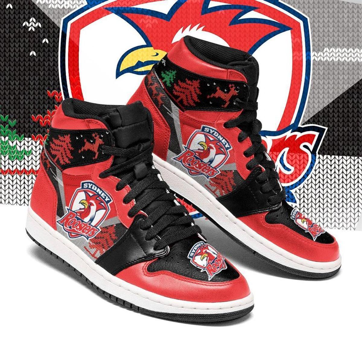 St. George Illawarra Dragons Red White Air Jordan 1 High Sneakers For Fans