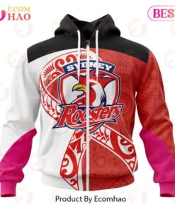 Sydney Roosters Custom Name Number Fight Cancer Zip Hoodie Best Gift For Fans