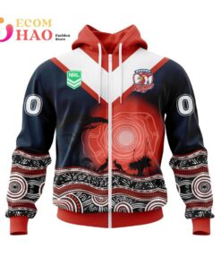 Sydney Roosters Custom Name Number Nature Jesey Zip Hoodie Gift For Fans