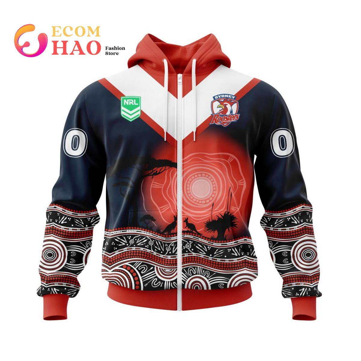 Sydney Roosters Custom Name Polynesian Zip Hoodie Funny Gift For Fans