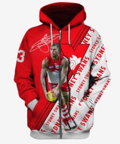 Sydney Swans Lance Franklin No 23 Zip Hoodie  Gift For Fans