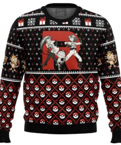 Team Rocket Black Red Christmas Sweater Best Gift For Pokemon Fans