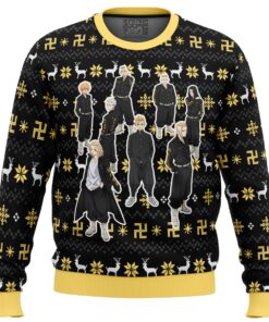 Toman Tokyo Revengers Black White Ugly Christmas Sweater Gift For Manga Anime Fans