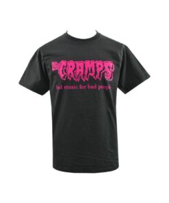 The Cramps Bad Music For Bad People Neon Pink Text T-shirt Gifts For Fans