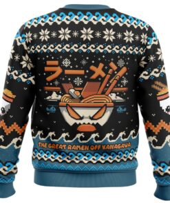 The Great Ramen Off Kanagawa Ramen Pixel Style Ugly Xmas Sweater Funny Gift For Fans 2