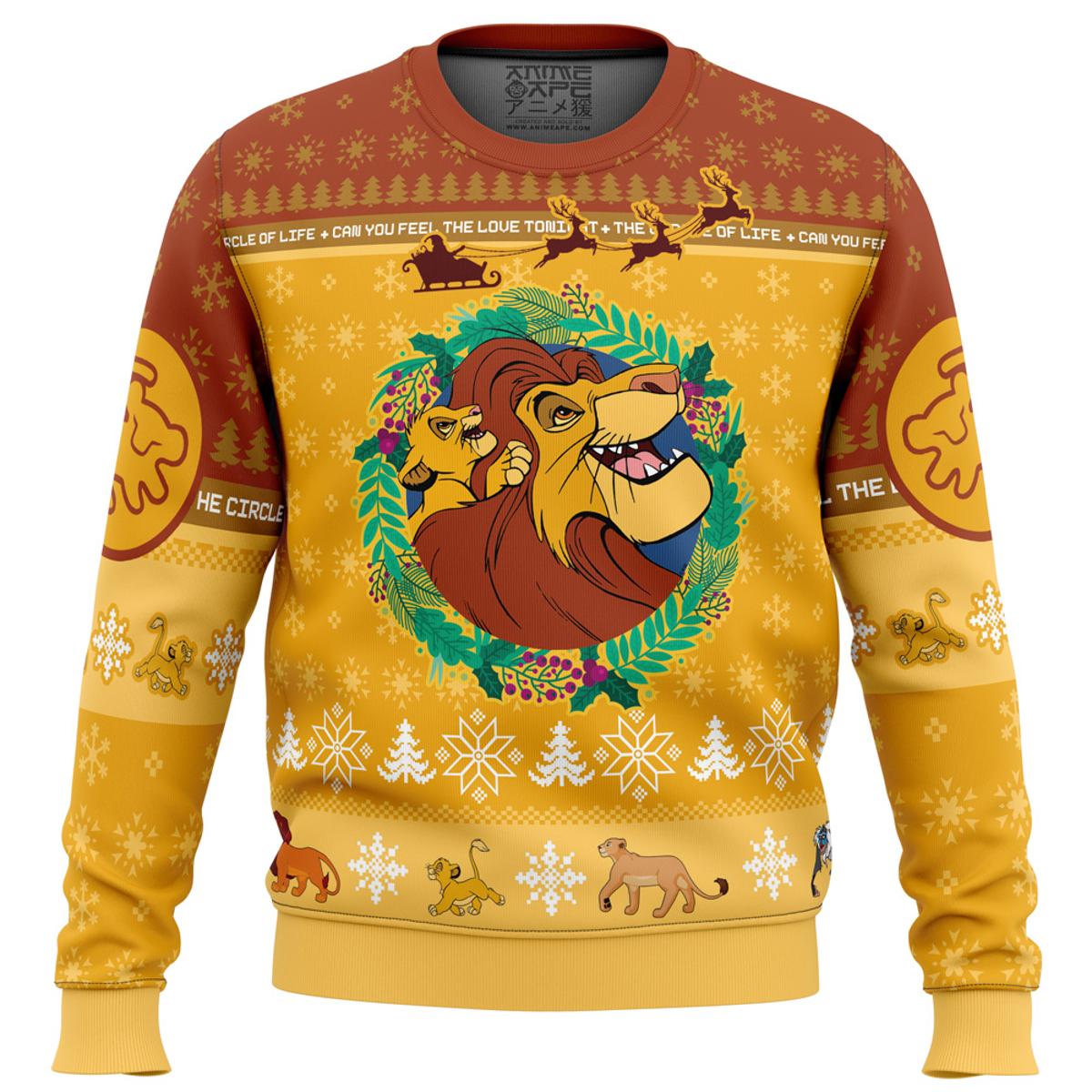 The Lion King Yellow Brown Ugly Christmas Sweater Best Xmas Gift For Disney Fans