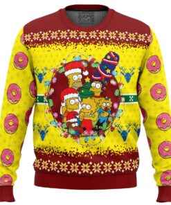 The Simpsons Family With Xmas Lights Ugly Christmas Sweater Best Holiday Gift For Fans