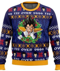 Tis Over 9000 Dragon Ball Z Ugly Xmas Sweater