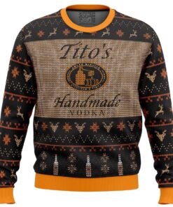 Titoâ€™s Vodka Logo Famous Texas Vodka Ugly Christmas Sweater Best Gift For Alcohol Fans