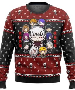 Tokyo Ghoul Dark Kaneki Ken Black Ugly Christmas Sweater Gift For Manga Anime Fans