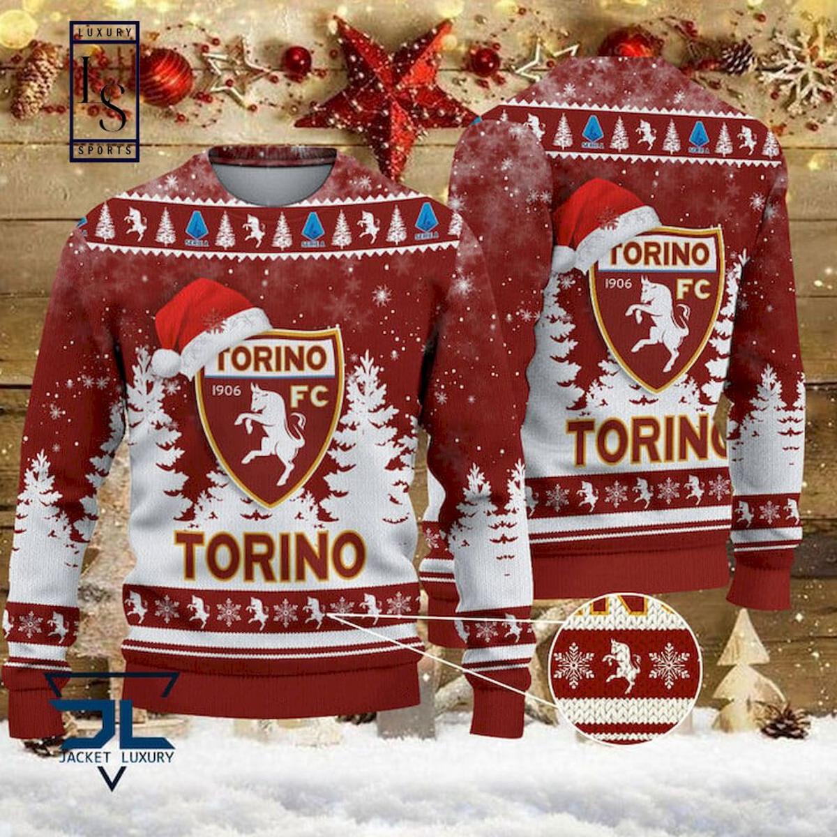 Torino Fc The Bull Red Version Ugly Christmas Sweater For Fans