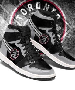 Toronto Raptors Gray Black Air Jordan 1 High Sneakers For Fans 1