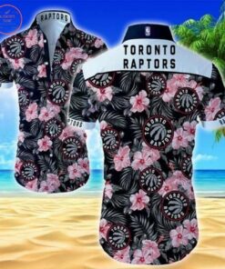 Toronto Raptors Logo With Flowers Patterns Aloha Shirt Best Nba Fans Gifts